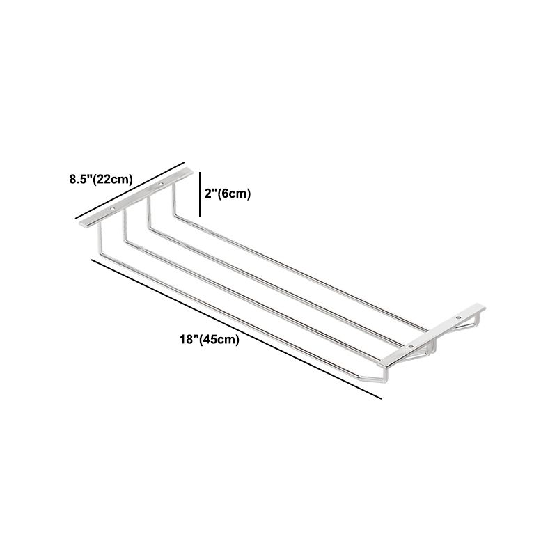 Metal Hanging Wine Glass Rack Modern Glass & Stemware Holder in Chrome Clearhalo 'furn' 'furn_wine_racks' 'Furniture' 'Kitchen & Dining Furniture' 'Wine Racks' 'wine_racks' 1200x1200_02d36386-c591-4b90-bd05-fc6aa4088476