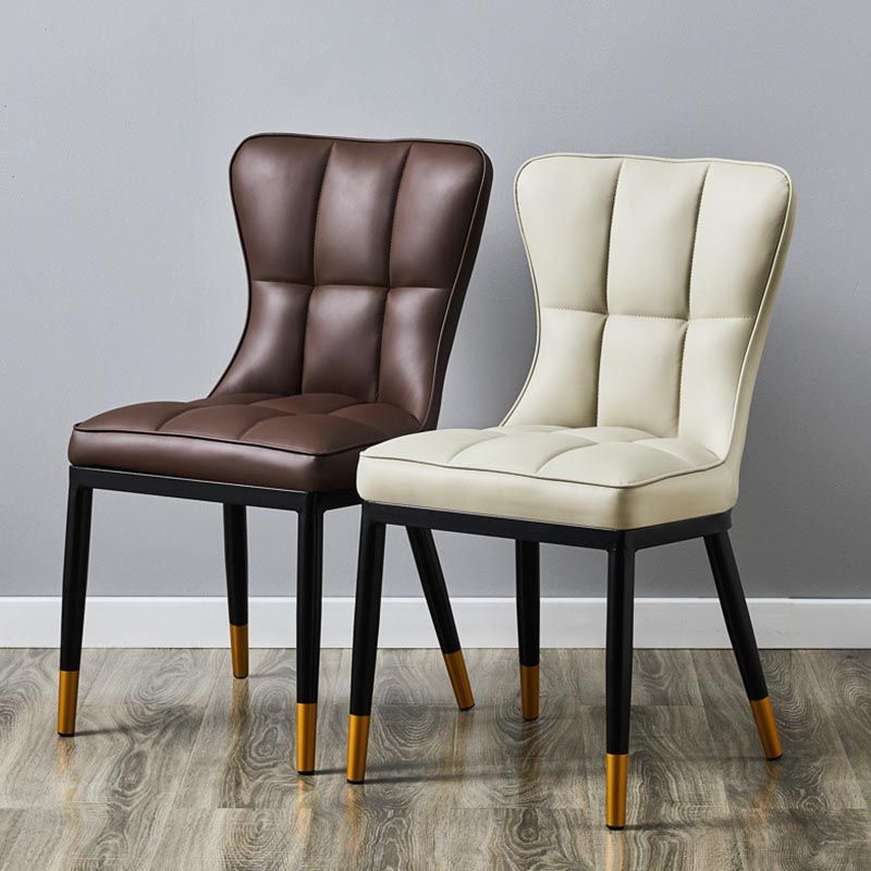 Glam Chair Parsons Chair Leather Dining Furniture in Matte Finish Clearhalo 'Dining Chairs' 'Dining Tables & Seating' 'dining_chair' 'furn' 'furn_dining_chair' 'Furniture' 'Kitchen & Dining Furniture' 1200x1200_02d3893b-c603-4b53-a23d-003b568e6f1e