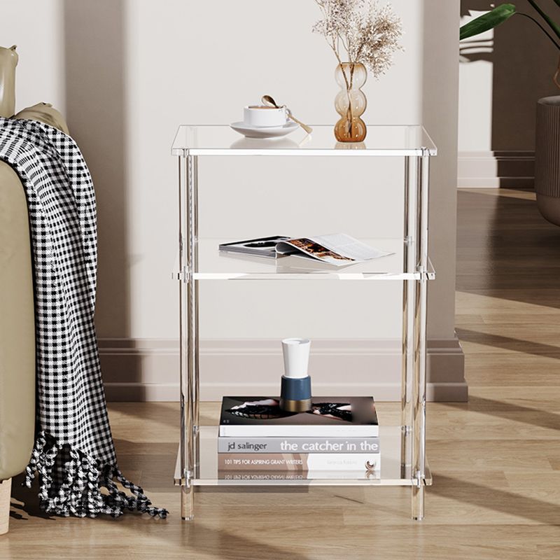 Clear Acrylic Sofa Side Accent Table Contemporary 15.7" W End Table Set with Storage Clearhalo 'Coffee & Accent Tables' 'End & Side Tables' 'end_side_tables' 'furn' 'furn_end_side_tables' 'Furniture' 'Living Room Furniture' 1200x1200_02d3c70d-6c7d-4353-ab69-7c63ceca5afe