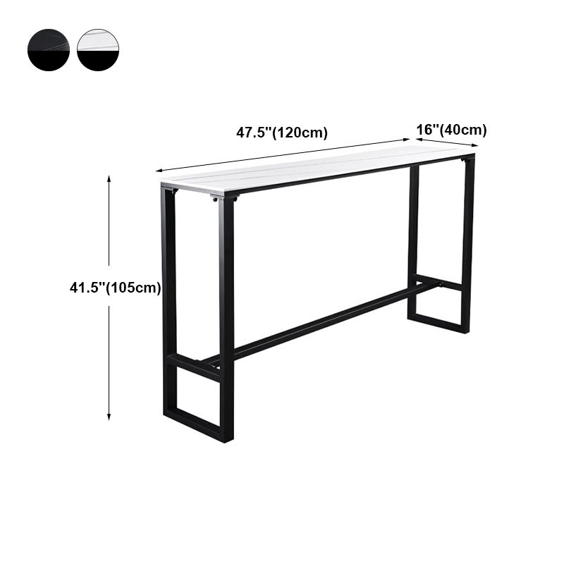 Industrial Rectangle Top Counter Table Stone Top 42-inch Height Table for Coffee Shop Clearhalo 'Bar Furniture' 'Bar Tables' 'bar_tables' 'furn' 'furn_bar_tables' 'Furniture' 'furniture_bar_tables' 'Kitchen & Dining Furniture' 1200x1200_02d49e5d-d74f-4cee-a263-f63b6b925185