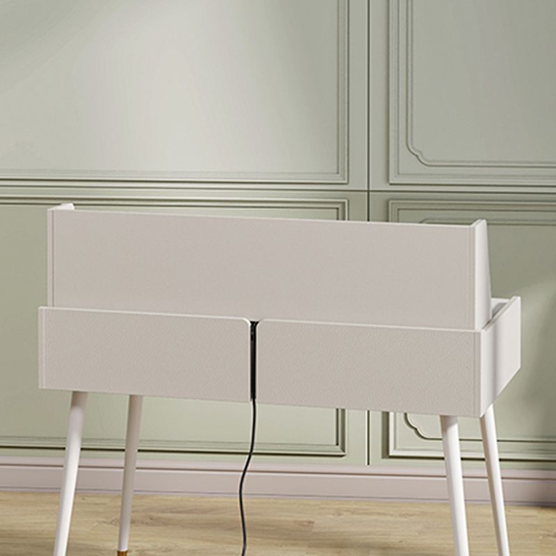 Modern Style Rectangular Office Table Stone Writing Desk in White