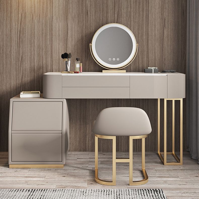 Luxurious 5 Storage Drawer Solid Wood Desk 31.5" Makeup Vanity Desk