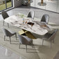 Nordic Glam gesinterde stenen eettafel rechthoekige tafelset 1/3/4/5/6/7-delige eetset