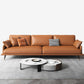 Modern Cushions Seating Pillow Top Arm Sofa in Orange for Apartment