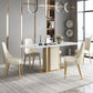 Metal Pedestal Base Dining Table Glam Stone Table for Dining Room