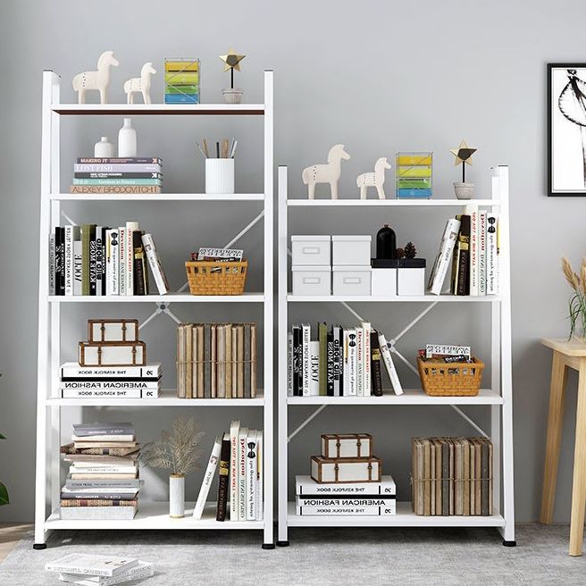 Industrial Vertical Open Bookshelf Metal Frame Manufactured Wood Shelf Bookshelf Clearhalo 'Bookcases' 'furn' 'furn_bookcases' 'Furniture' 'furniture_bookcases' 'kitchen' 'kitchen_bookcases' 'Living Room Furniture' 'Office Furniture' 1200x1200_02d8c48e-a2e6-493c-846b-b4c5da5cac15
