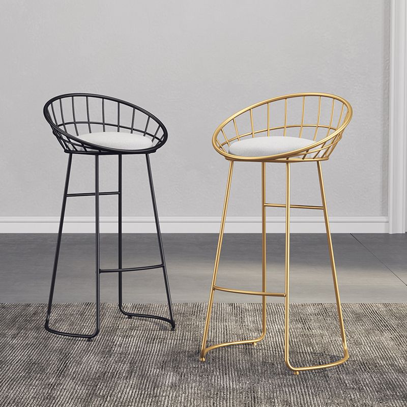 Scandinavian Design Upholstered Bar Stools Armless Stools with Cushion
