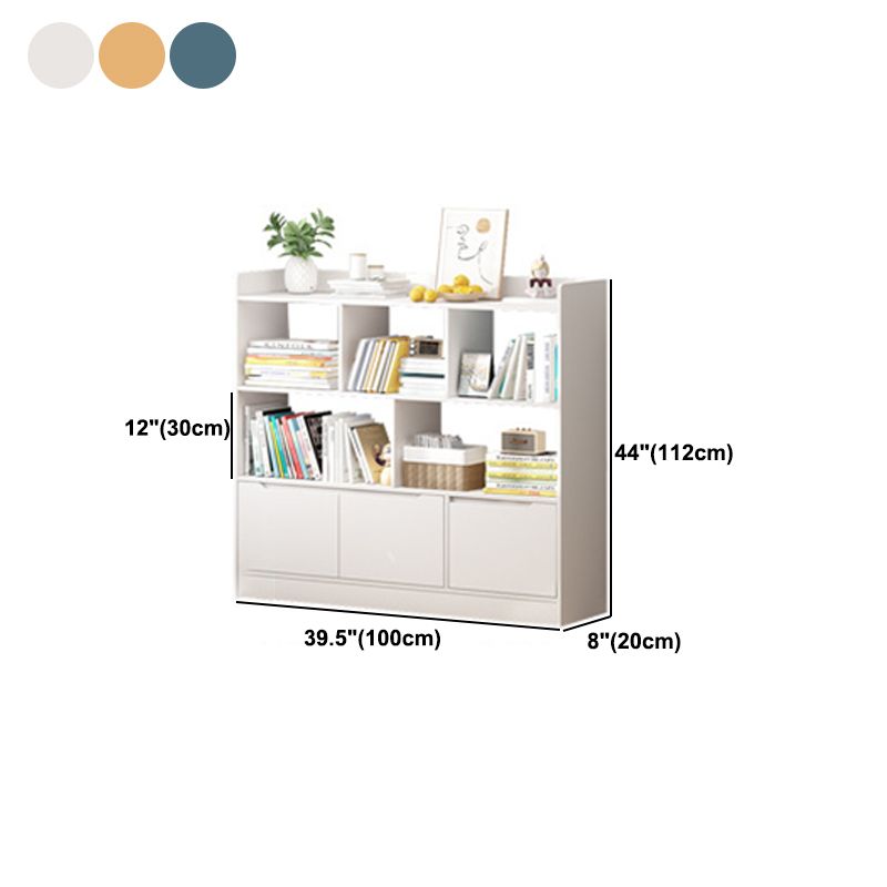 Standard Bookshelf With Doors Contemporary Bookcase for Study Room
