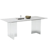 Medieval Modern Stone Dining Table Double Pedestal Rectangle Table for Dining Room Clearhalo 'Dining Tables & Seating' 'Dining Tables' 'dining_table' 'furn' 'furn_dining_table' 'Furniture' 'Kitchen & Dining Furniture' 1200x1200_02dbcab2-9a6f-4f9e-9bbd-139ddf4e81d7