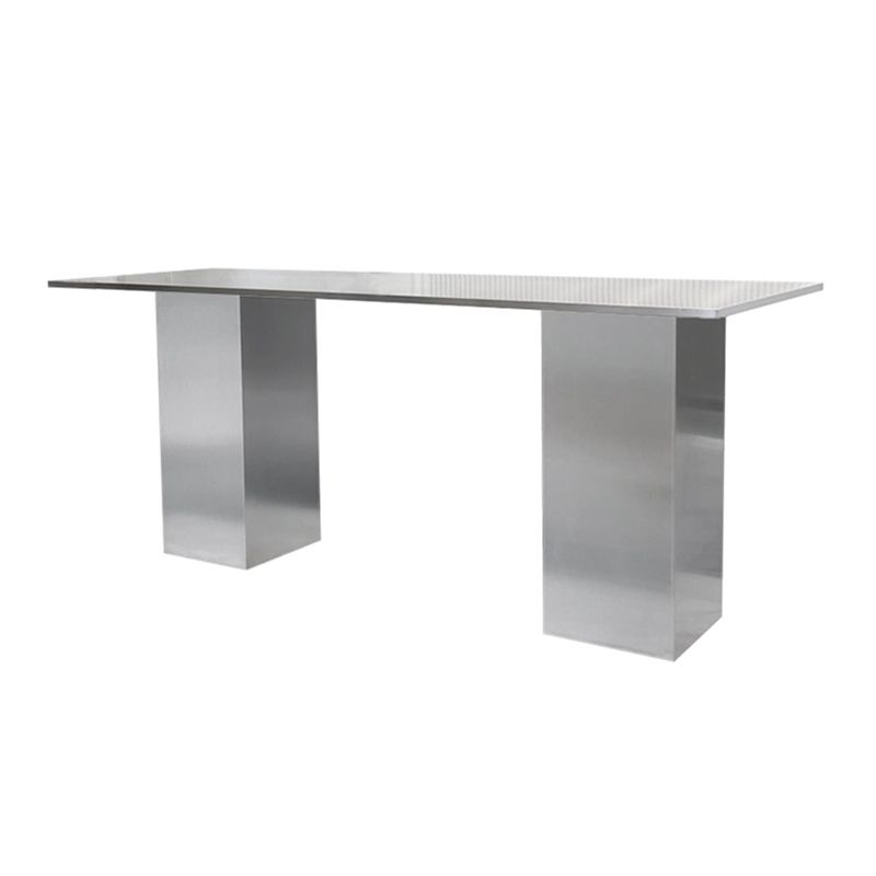 Stainless Steel Dining Table Rectangle Modern Dinner Table for Dining Room