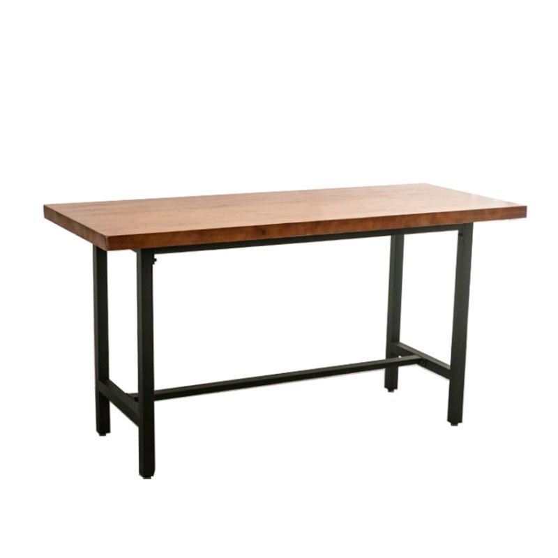 Mesa de bar con base metálica moderna Mesa rectangular de madera para pub bistró