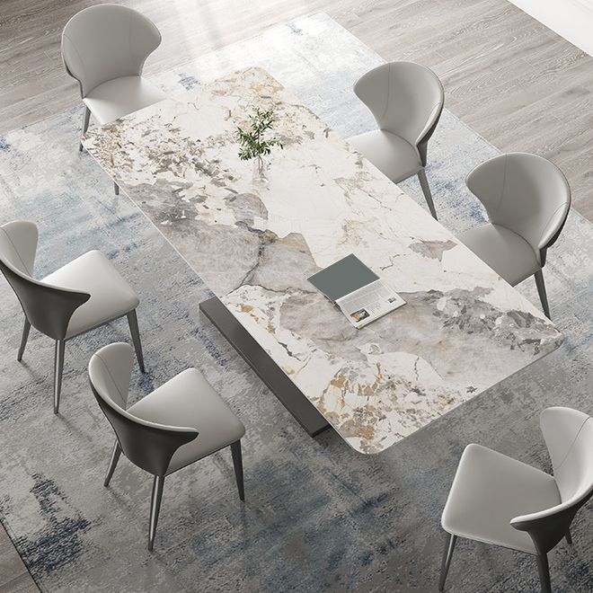 Mesa de cena industrial Rectángulo de piedra Mesa de comedor para comedor