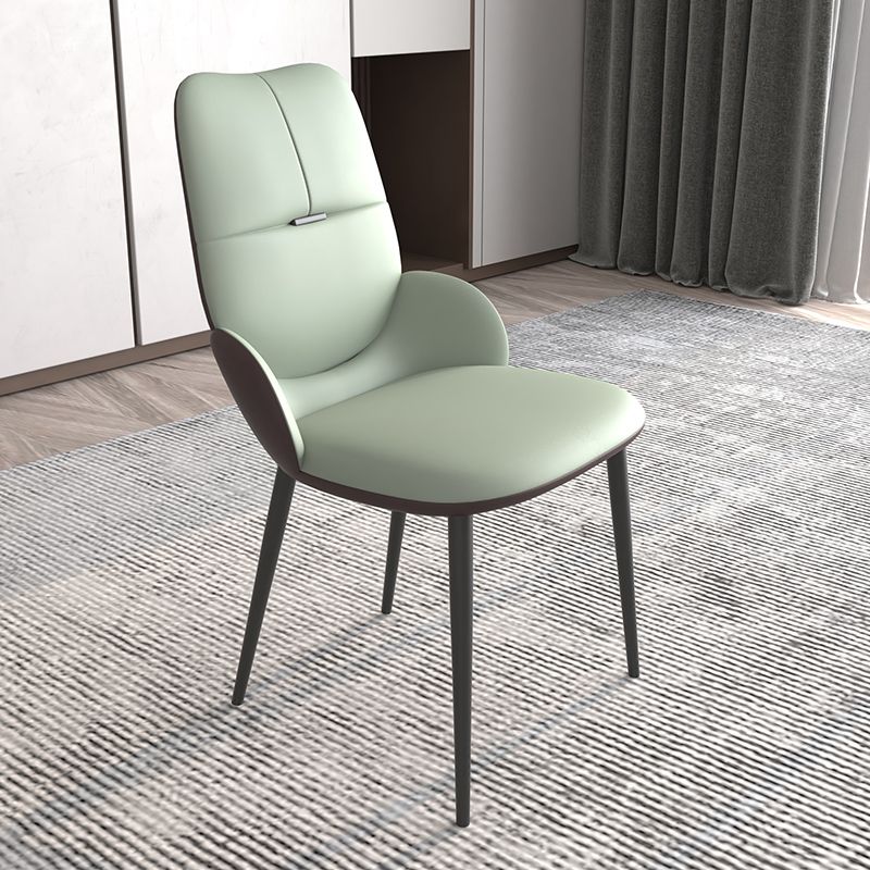 Contemporary Metal Dining Room Chairs PU Leather Dining Armless Chairs for Home Use Clearhalo ' kitchen&dining_furn' 'Dining Chairs' 'Dining Tables & Seating' 'dining_chair' 'furn' 'furn_dining_chair' 'Furniture' 'furniture_dining_chair' 'Kitchen & Dining Furniture' 'kitchen' 1200x1200_02df4e0a-5523-4da0-9ea5-b5ec2437a9a9