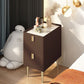 Glam Glam Rectangular Stone Top Night Table Table Cuir de 2 Drawer Tablette de nuit avec 4 jambes