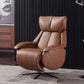 Genuine Leather Recliner Chair Solid Color Swivel Base Standard Recliner