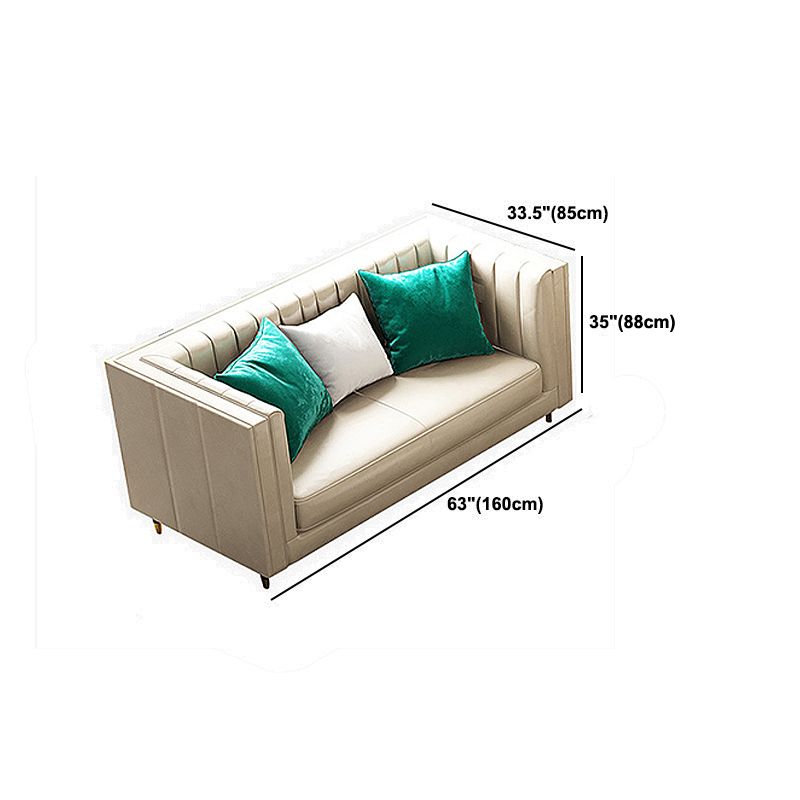 Divano a smoking in pelle genuino di divano standard con schiena contemporanea