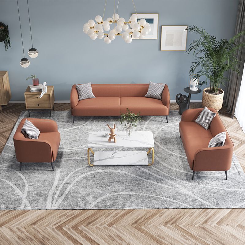 3-Sitzer 26,8-Zoll-D-Sofa-Smoking-ARM-Faux-Leder-Standardsofa