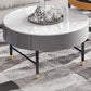 Glam Cocktail Table Round Stone 4 Legs Gold Coffee Cocktail Table