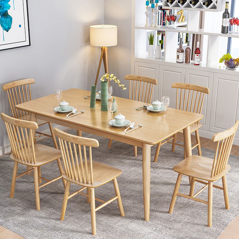 Modern Solid Wood Dining Table Brown Rectangle Table with 4 Legs for Home Use Clearhalo ' dining_table' 'Dining Tables & Seating' 'Dining Tables' 'furn' 'furn_dining_table' 'Furniture' 'furniture_dining_table' 'Kitchen & Dining Furniture' 'kitchen&dining_furn' 'kitchen' 'kitchen_dining_table' 1200x1200_02e1dd66-e24a-42db-aae8-a50d11dbe2d0