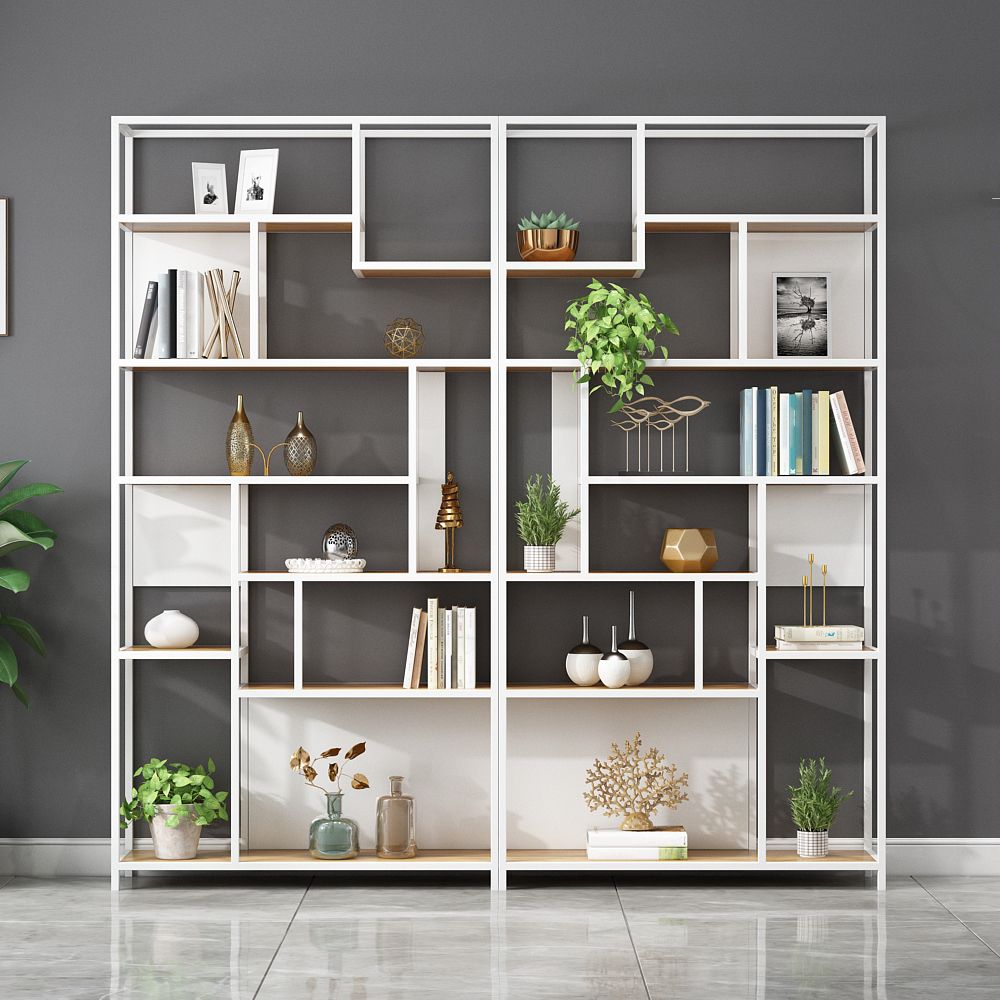 11.81"W Bookcase Industrial Style Open Back Bookcase for Study Room Clearhalo 'Bookcases' 'furn' 'furn_bookcases' 'Furniture' 'furniture_bookcases' 'kitchen' 'kitchen_bookcases' 'Living Room Furniture' 'Office Furniture' 1200x1200_02e28db5-7dcb-44ac-8049-10cf0a753f0d