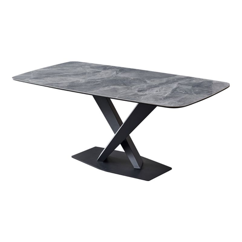 Glanzende grijze glamour eettafel set 1/2/5/7 stukken dinette ingesteld voor thuis