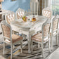 Glam Round Marble Top Dining Table with Solid Wood Legs for Home Clearhalo 'Dining Tables & Seating' 'Dining Tables' 'dining_table' 'furn' 'furn_dining_table' 'Furniture' 'Kitchen & Dining Furniture' 1200x1200_02e4832f-cebd-4ae2-844c-e8c469b8a057