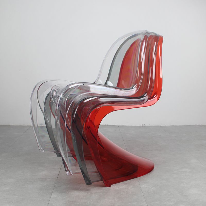 Contemporary Style Plastic Dining Armless Chair Curved Dining Solid Chair (Set of 4) Clearhalo ' kitchen&dining_furn' 'Dining Chairs' 'Dining Tables & Seating' 'dining_chair' 'Furniture' 'furniture_dining_chair' 'Kitchen & Dining Furniture' 'kitchen' 1200x1200_02e4dc45-aceb-4f0a-9bcc-565270f9f549