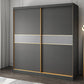 Grey Engineered Wood Wardrobe Cabinet Contemporary Wardrobe Armoire