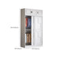Modern Freestanding Wardrobe Armoire, 2-door Manufatured Armoire with Shelves in White Clearhalo 'Armoires & Wardrobes' 'armoires_wardrobes' 'Bedroom Furniture' 'furn' 'furn_armoires_wardrobes' 'Furniture' 1200x1200_02e954dd-f074-40e0-851f-d552d2b98e40