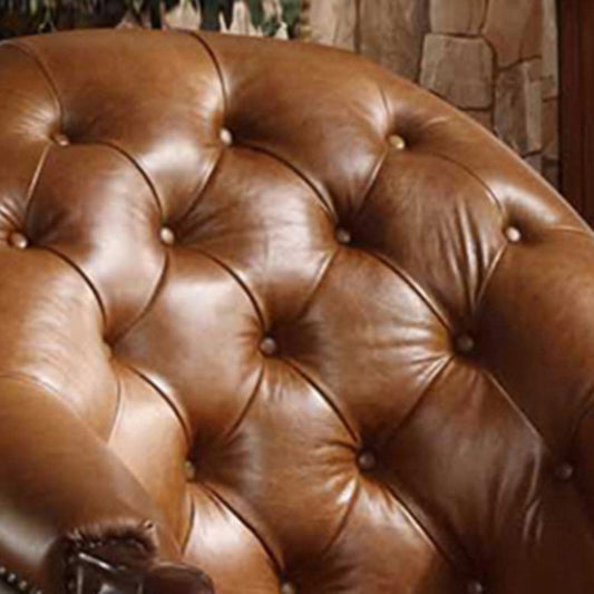 Binnen vaste houten kader eetstoel leerstoelstoel met een lederen stoel