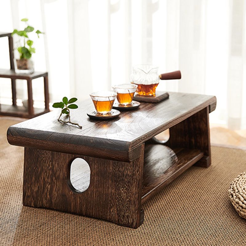 Traditional Side End Snack Table in Brown Solid Wood with Rectangle Top Clearhalo 'Coffee & Accent Tables' 'End & Side Tables' 'end_side_tables' 'furn' 'furn_end_side_tables' 'Furniture' 'Living Room Furniture' 1200x1200_02ebbe1b-c31f-4165-9916-f2be32c9e259