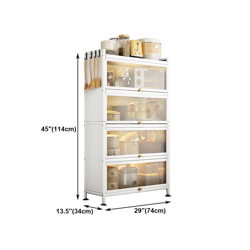 Server a buffet in metallo bianco porte in vetro server buffet moderno per soggiorno