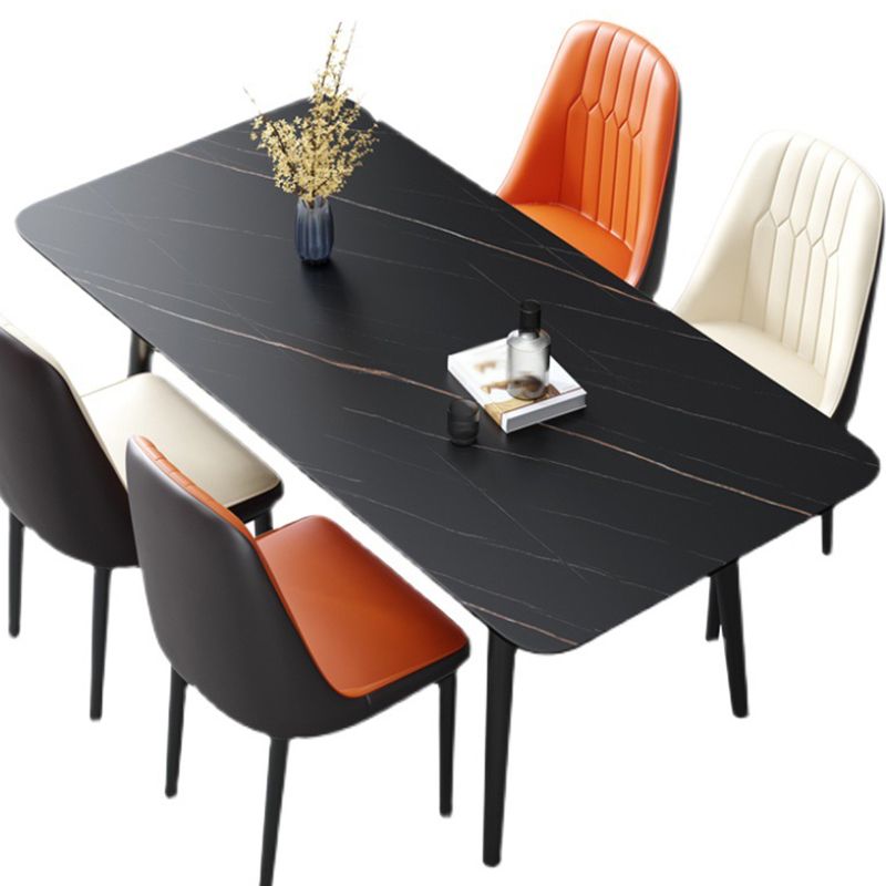 Modern Home Sintered Stone Dining Table Rectangular Table with Carbon Steel Legs Clearhalo ' dining_table' 'Dining Tables & Seating' 'Dining Tables' 'furn' 'furn_dining_table' 'Furniture' 'furniture_dining_table' 'Kitchen & Dining Furniture' 'kitchen&dining_furn' 'kitchen' 'kitchen_dining_table' 1200x1200_02ec7f69-4526-4b10-ac46-8caa8e2f1bf1