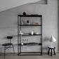 Industrial Metal Bookshelf Etagere Open Back Bookcase with Shelves