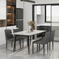 Modern Rectangle Stone Table Standard Height Dining Table with 4 Legs