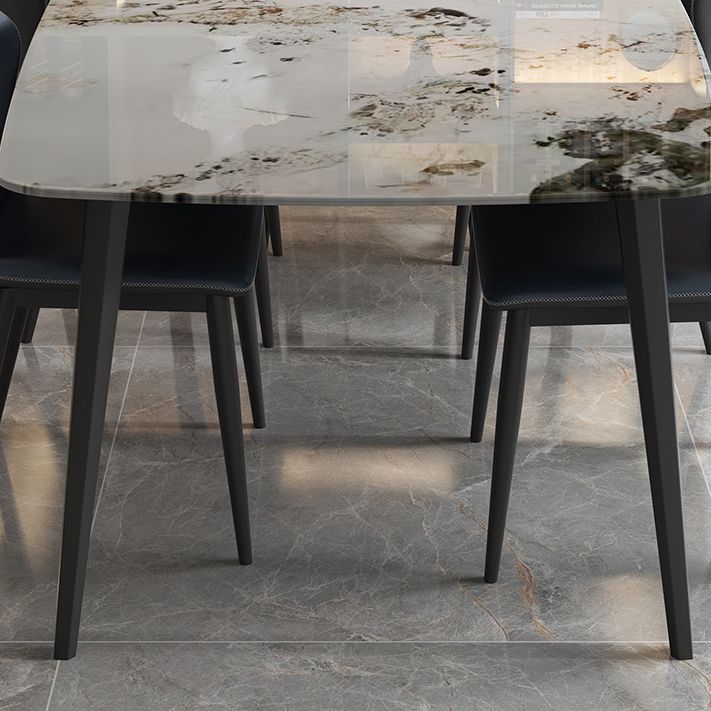 Sintered Stone Top Dining Table Rectangle Table with Metal 4 Legs for Restaurant Clearhalo 'Dining Tables & Seating' 'Dining Tables' 'dining_table' 'furn' 'furn_dining_table' 'Furniture' 'furniture_dining_table' 'Kitchen & Dining Furniture' 'kitchen' 'kitchen_dining_table' 1200x1200_02eec517-3e31-4a39-83f8-9f73695939ff