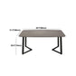 Industrial Sintered Stone Top Dining Table Rectangle Table with Double Pedestal