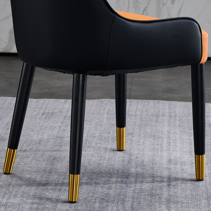 Glam Wood Dining Arm Chairs Leather Dining Chairs for Home Use (Set of 2) Clearhalo ' kitchen&dining_furn' 'Dining Chairs' 'Dining Tables & Seating' 'dining_chair' 'furn' 'furn_dining_chair' 'Furniture' 'furniture_dining_chair' 'Kitchen & Dining Furniture' 'kitchen' 1200x1200_02ef89ab-cdfa-42a6-acca-0a77a89882a7