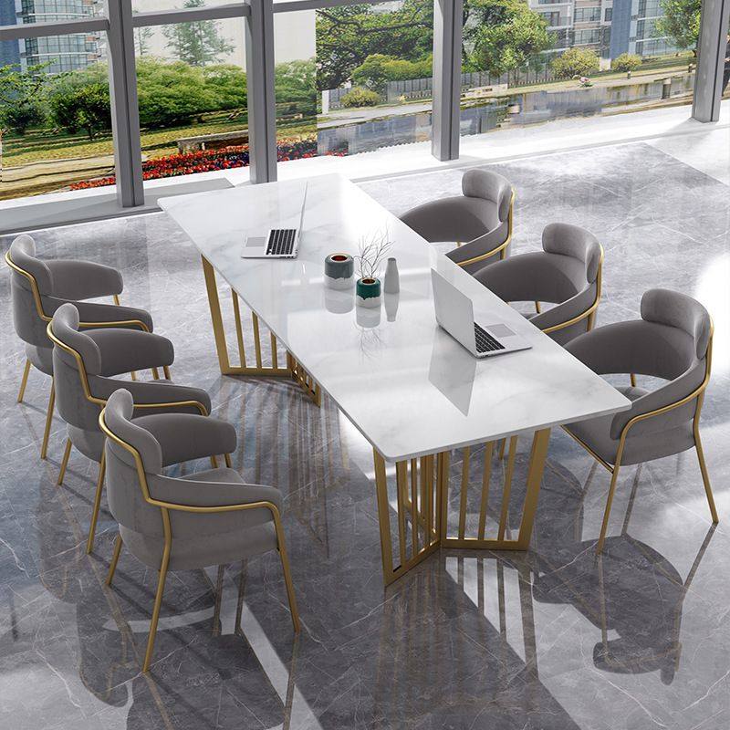 Bureau de bureau de forme rectangulaire Blanche d'écriture blanche pour le bureau