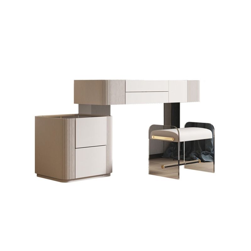 Set da toeletta da toeletta per trucco in legno contemporaneo