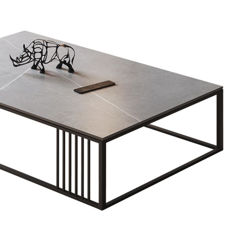 Contemporary Slate Frame Coffee Table Standard Single Cocktail Table