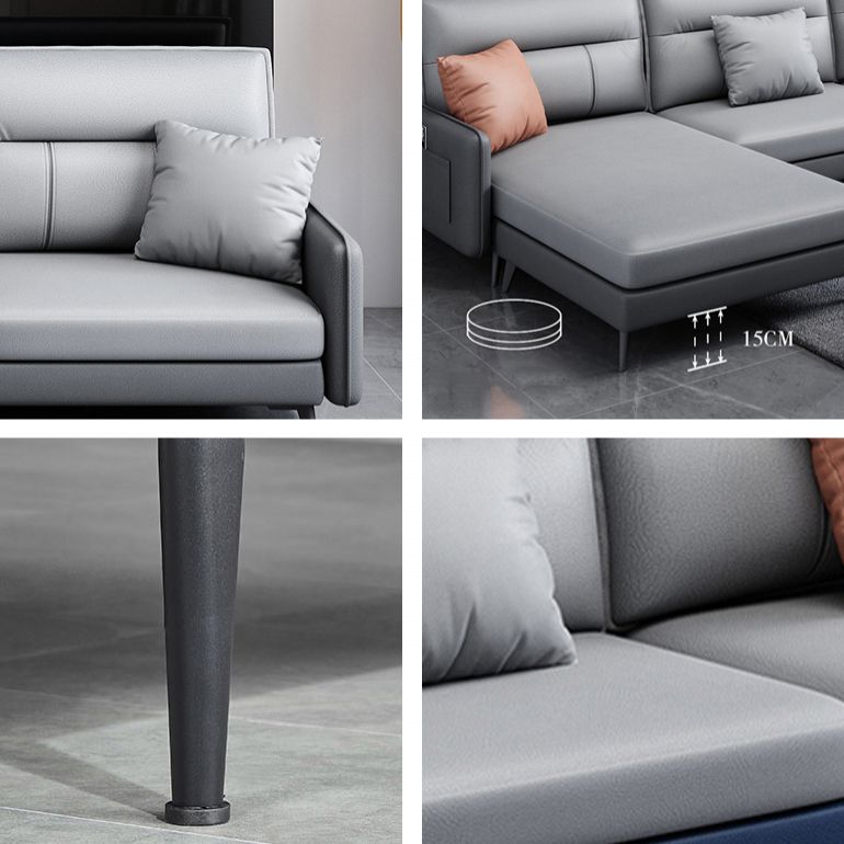 Scandinavo a forma di L sezionale con quadrato e deposito per soggiorno