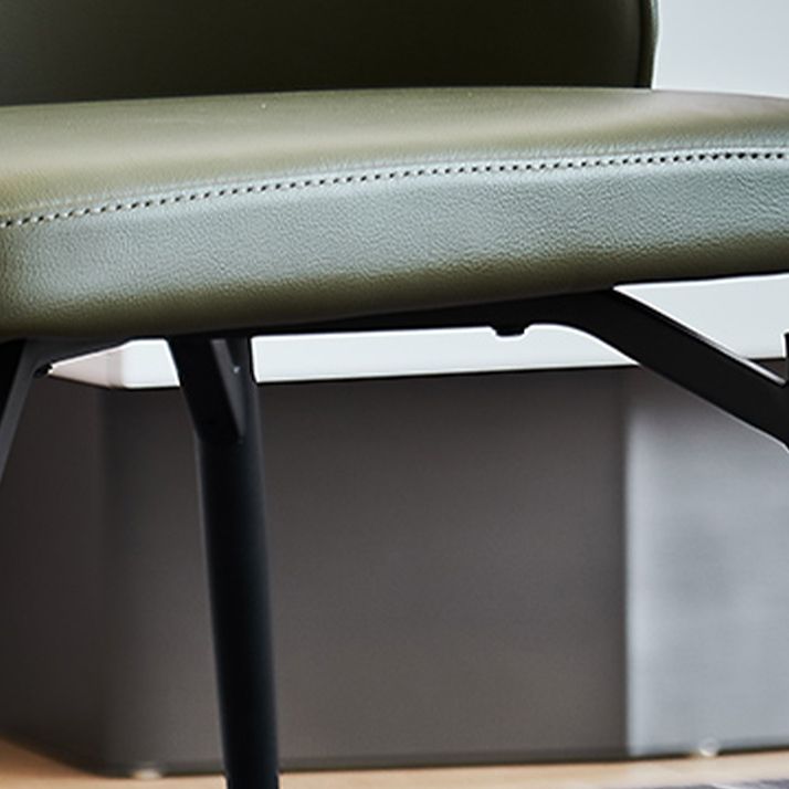 Solid Back Armless Chair Industrial Design PU Leather Dining Chairs Clearhalo 'Dining Chairs' 'Dining Tables & Seating' 'dining_chair' 'furn' 'furn_dining_chair' 'Furniture' 'Kitchen & Dining Furniture' 1200x1200_02f7cc41-f318-4bee-9688-dcda0463a4a8