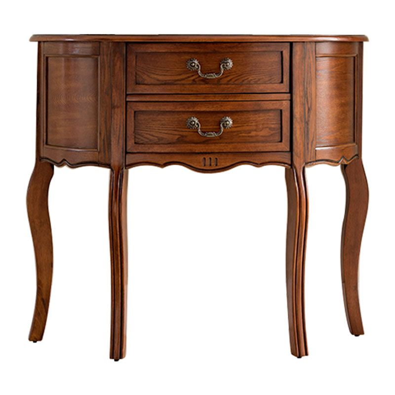 Wooden Console Table Mid Century Modern 14 Inch Wide Accent Table