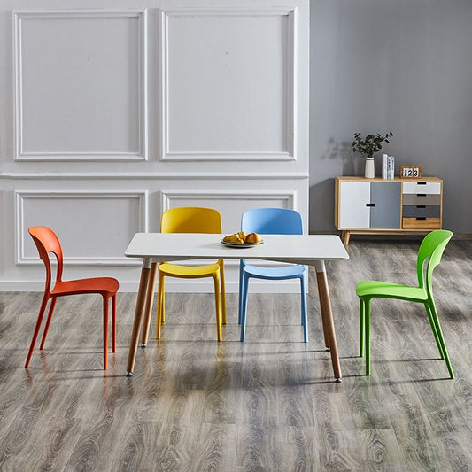 Contemporary Plastic Side Chair Home Stacking Open Back Armless Dining Side Chair Clearhalo ' kitchen&dining_furn' 'Dining Chairs' 'Dining Tables & Seating' 'dining_chair' 'furn' 'furn_dining_chair' 'Furniture' 'furniture_dining_chair' 'Kitchen & Dining Furniture' 'kitchen' 1200x1200_02f9dd24-c746-45f4-8e4c-75cbe848c64d