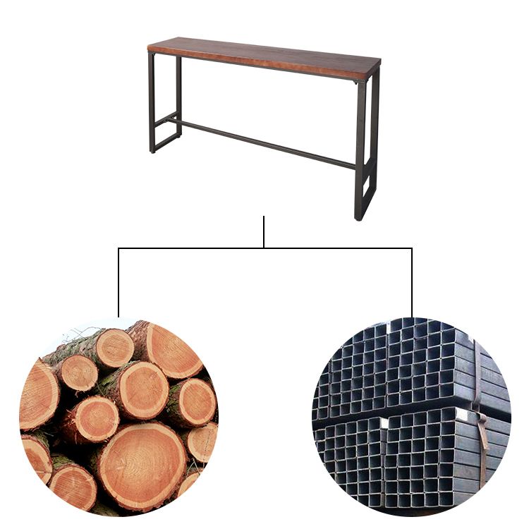Industrial Rectangle Bar Counter Table Wooden Dining Table for Kitchen Clearhalo 'Bar Furniture' 'Bar Tables' 'bar_tables' 'furn' 'furn_bar_tables' 'Furniture' 'furniture_bar_tables' 'Kitchen & Dining Furniture' 1200x1200_02fa4bec-75f9-48a5-90c4-abc63c65a46e