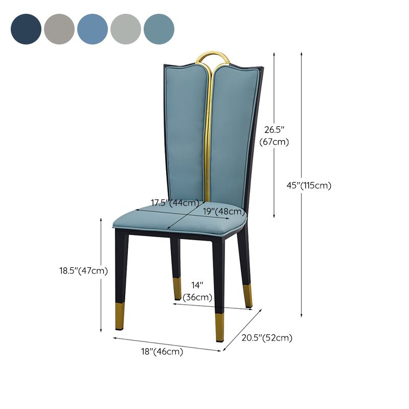 Faux Leder Esszimmerstühle Glamstil hoher Rückenstühle