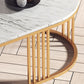 White Marble Top Coffee Table Gold Frame Coffee Cocktail Table Clearhalo 'Coffee & Accent Tables' 'Coffee Tables' 'coffee_tables' 'furn' 'furn_coffee_tables' 'Furniture' 'Living Room Furniture' 1200x1200_02fb1d32-8fea-4da4-a791-dc4f81b84d69