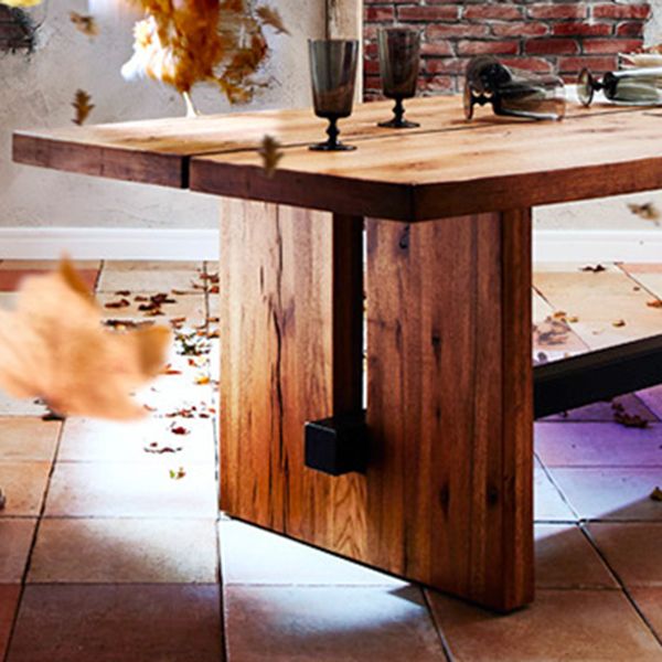 Industrial Pine Wood Dining Table Rectangle Wooden Table with Trestle Base Clearhalo ' dining_table' 'Dining Tables & Seating' 'Dining Tables' 'furn' 'furn_dining_table' 'Furniture' 'furniture_dining_table' 'Kitchen & Dining Furniture' 'kitchen&dining_furn' 'kitchen' 'kitchen_dining_table' 1200x1200_02fb50c3-e1f3-40d1-b668-d614a4384972