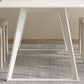 Modern Rectangle Dining Table White Stone Tabletop with Metal Sled Base
